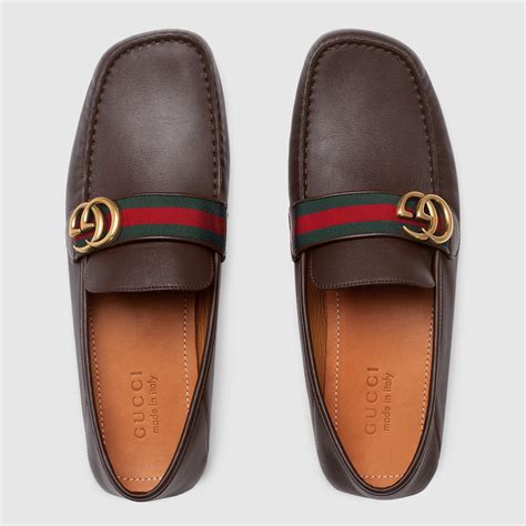 gucci driving shoes sale|Gucci leather driver with web.